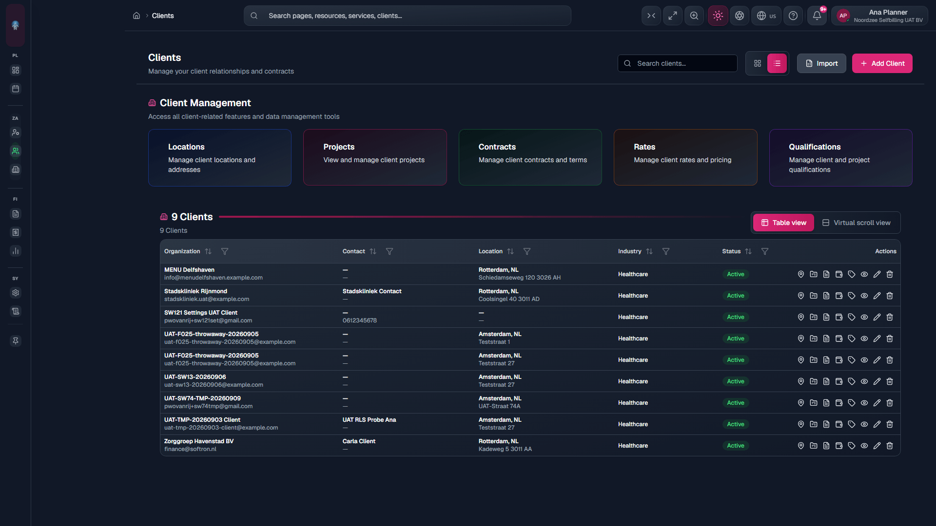 Clients: commercial identity you invoice under.