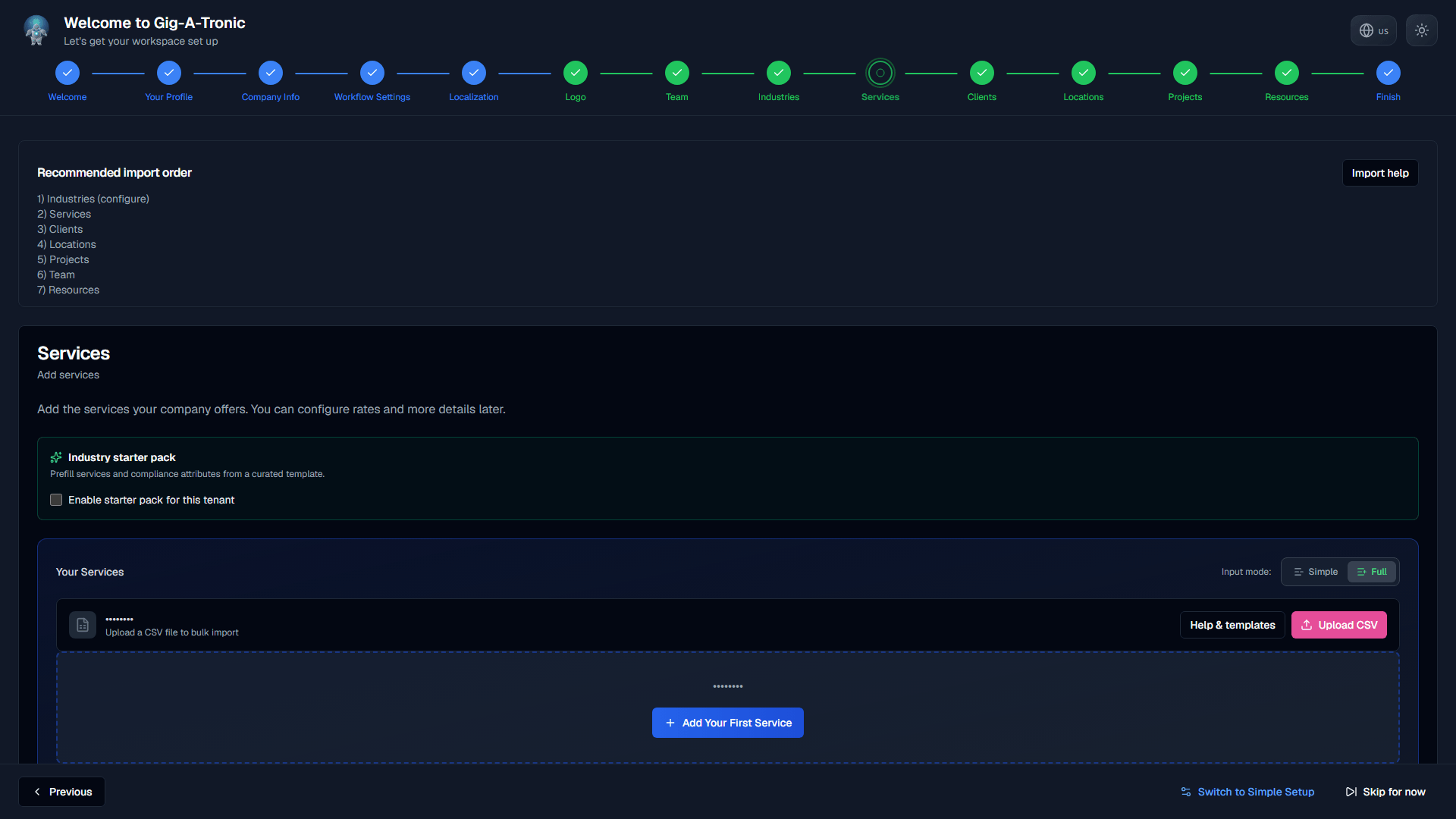 Services: your delivery catalog linked to industries.