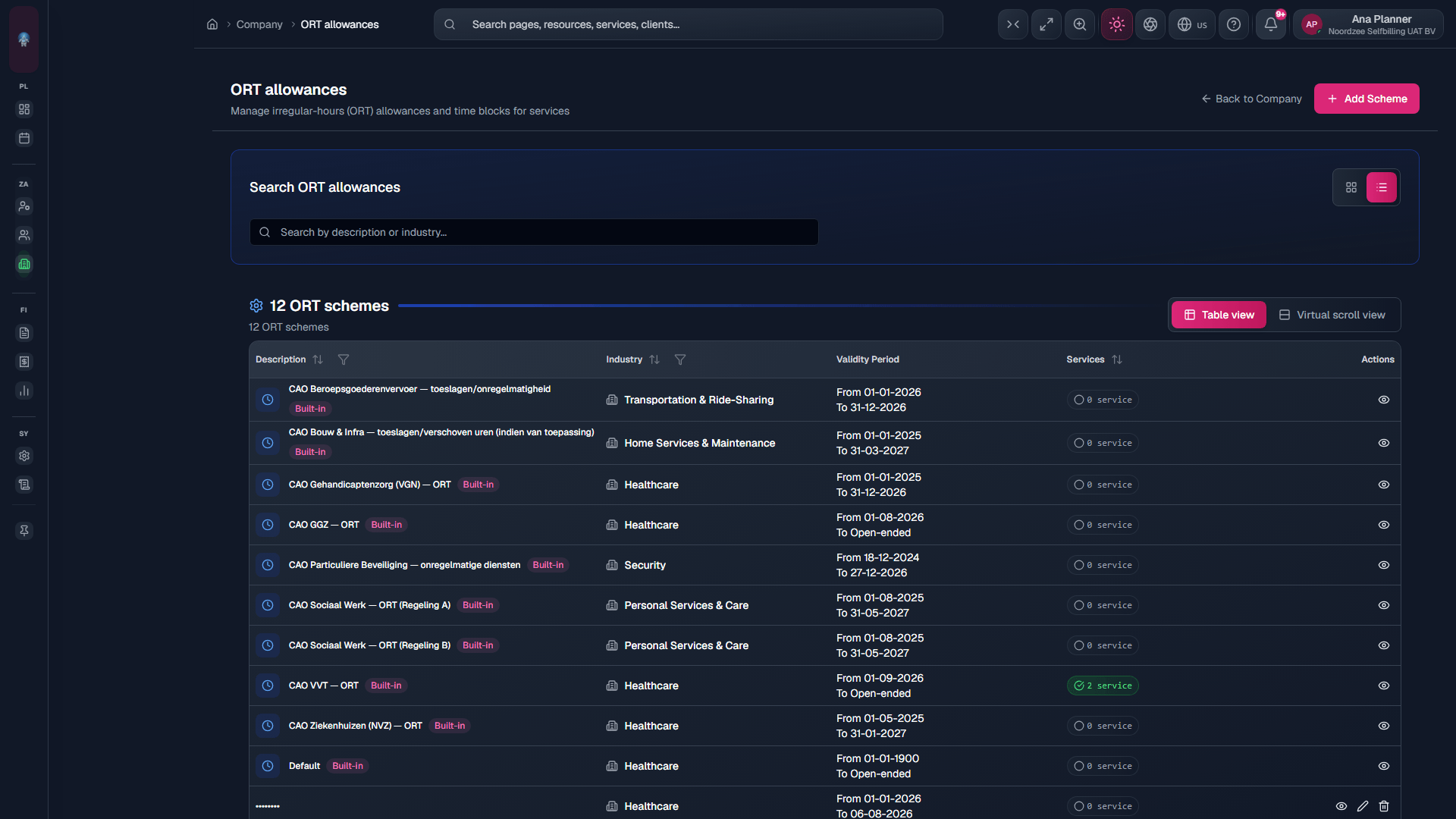 Schemes list: optional industry filter (/company/irregularity-schemes).