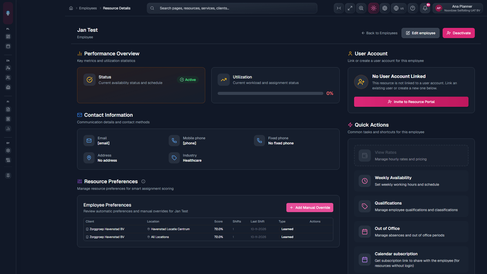 Resource view: status and planning cues for one person (/resources/view?id=).