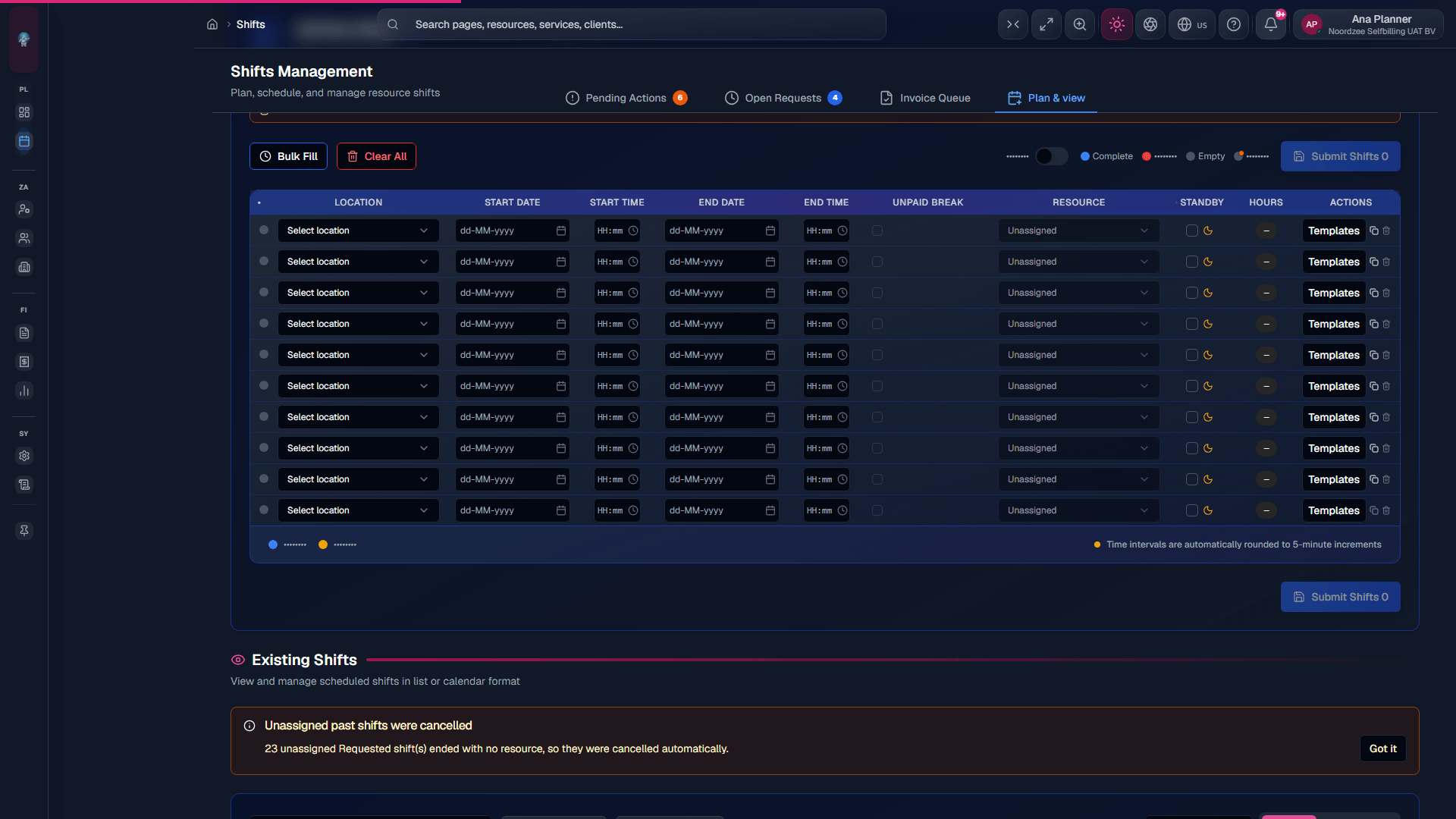 Add shift: unpaid break fields inline (do not submit during capture).